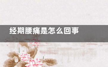 经期腰痛是怎么回事 经期腰痛怎么办